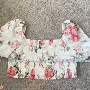 Shein // Cropped Floral Crop Top Shirt